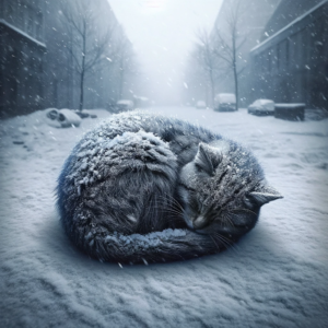 hjemløs katt i nød